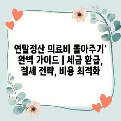 연말정산 의료비 몰아주기’ 완벽 가이드 | 세금 환급, 절세 전략, 비용 최적화