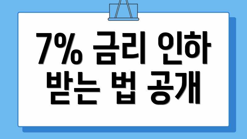 7% 금리 인하 받는 법 공개