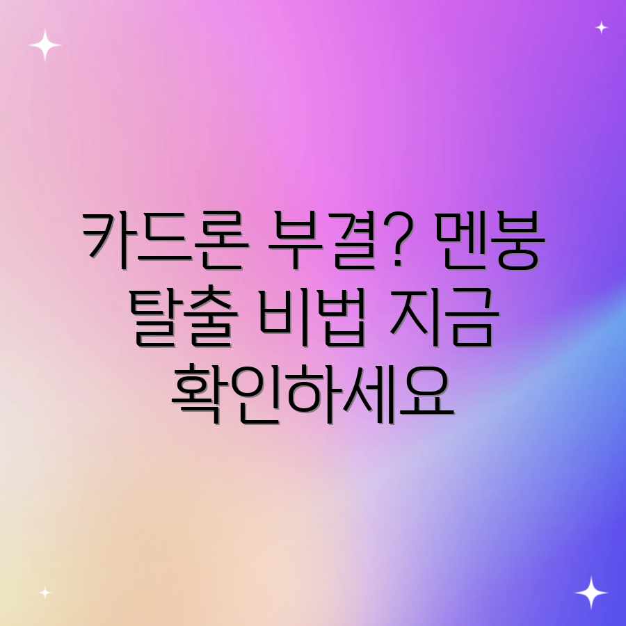 카드론 부결? 멘붕 탈출! 해결책은? 카드론 부결? 멘붕 탈출! 해결책은?