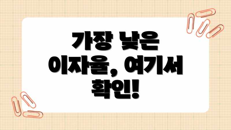 가장 낮은 이자율, 여기서 확인!