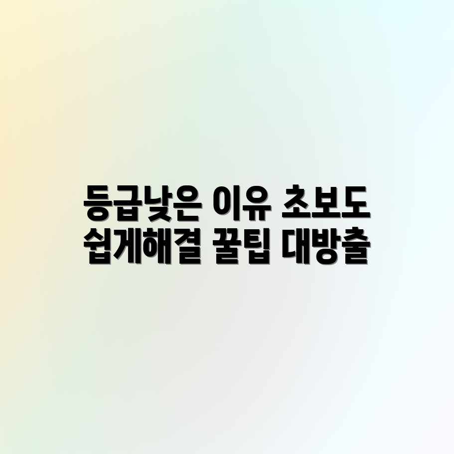 신용등급 낮은 이유? 초보도 쉽게 해결!