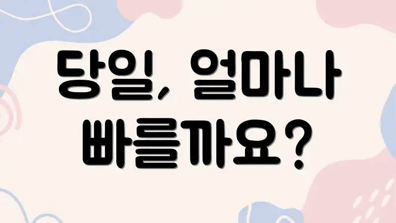 당일, 얼마나 빠를까요?