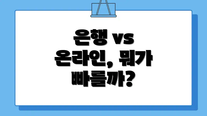 은행 vs 온라인, 뭐가 빠를까?