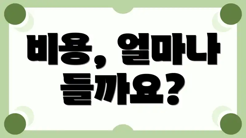 비용, 얼마나 들까요?