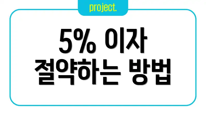 5% 이자 절약하는 방법