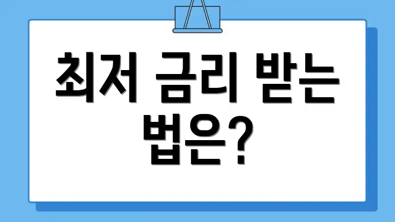 최저 금리 받는 법은?