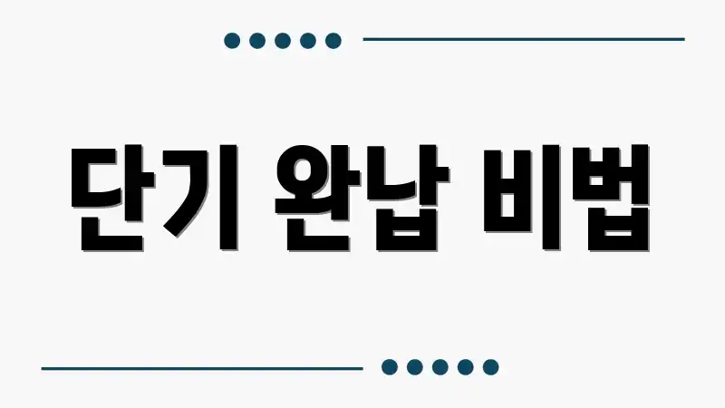 단기 완납 비법